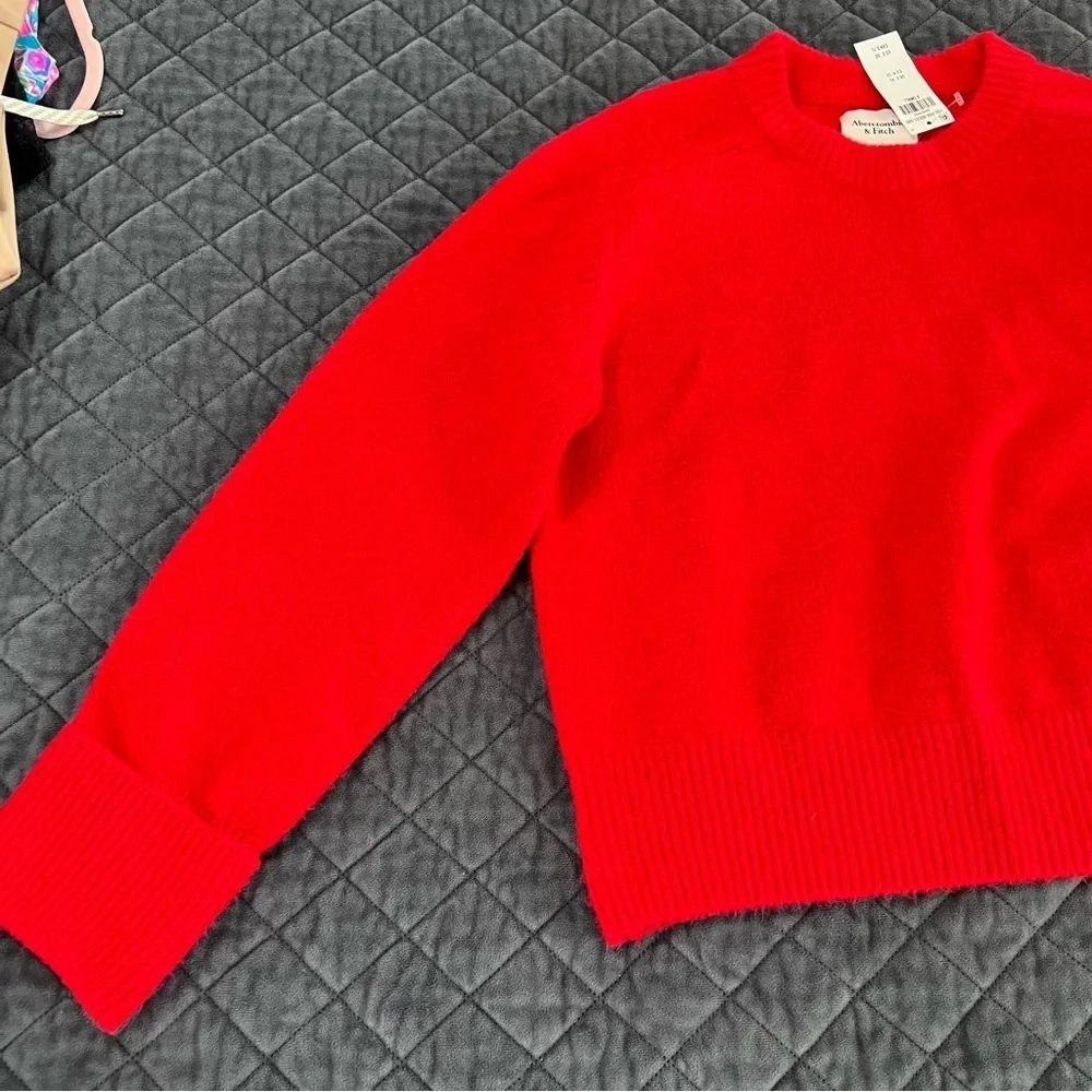Abercrombie & Fitch The A&F Madeline Crew Sweater Women's XS Red Oversized